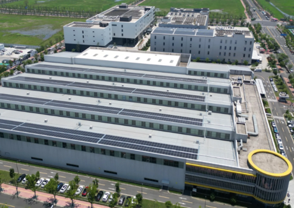 solar panels on roof